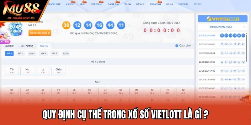 Quy định cụ thể trong xổ số Vietlott là gì ?